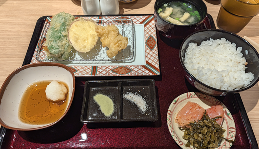 「博多天ぷらやまや アトレ吉祥寺」の「やまみ天ぷら定食」で揚げたて天ぷらと食べ放題の辛子明太子を堪能