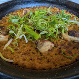 「PEP（ペップ）spanish bar」の「炭火焼きした地鶏と九条葱のパエリア」で大満足